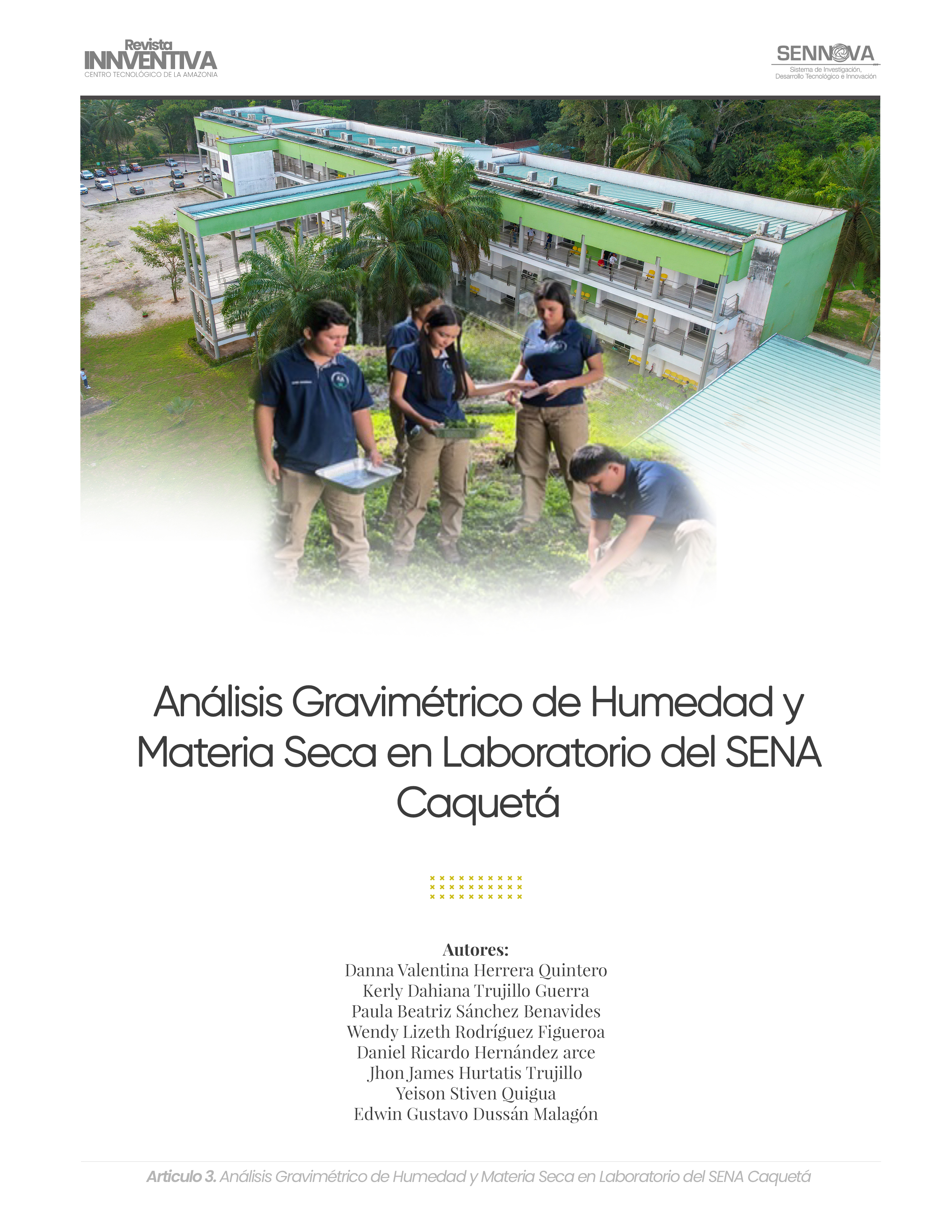 Análisis Gravimétrico de Humedad y Materia Seca en Laboratorio del SENA Caquetá